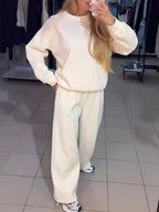 Casual Leisure Suit with Polka Dot Design