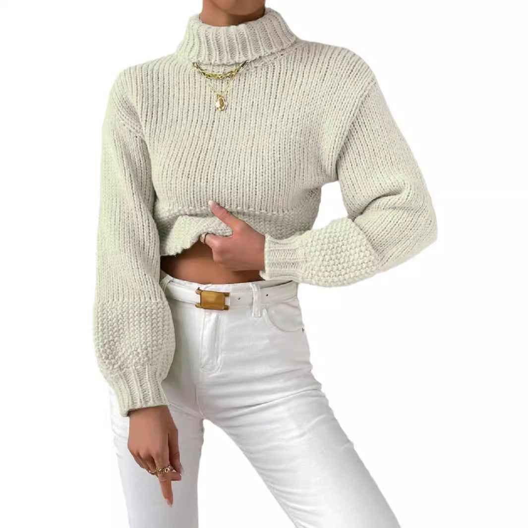 Women's High-Neck Chunky Knit Sweater