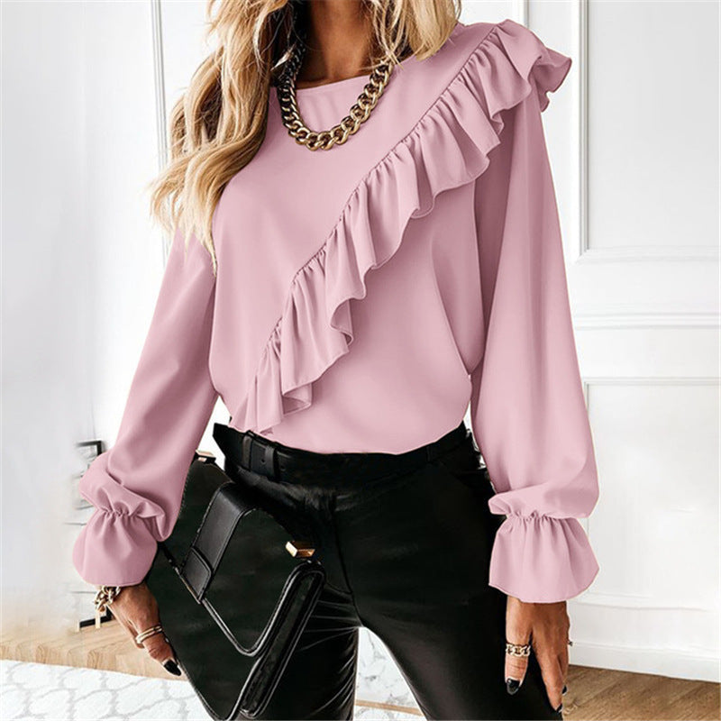 Women's Blouse with Voluminous Ruffles