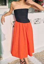 Women's Sleeveless Maxi Dress with High-Quality Bodice and Voluminous Skirt