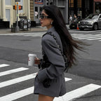 Women's Fashionable Blazer and Shorts Combination