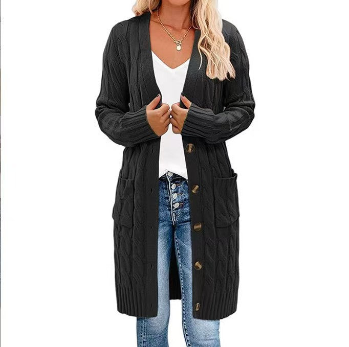 Chunky Knit Cardigan with Buttons and Pockets