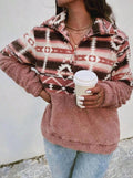 Women's Fleece Sweater with Aztec Pattern