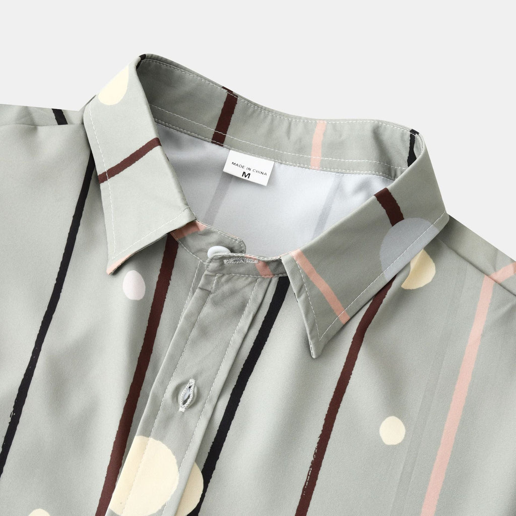 Women's Long Sleeve Blouse with Modern Graphic Pattern