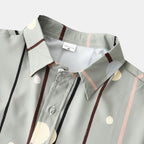 Women's Long Sleeve Blouse with Modern Graphic Pattern