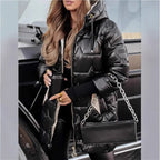 Women's Long Lined Winter Jacket with Hood