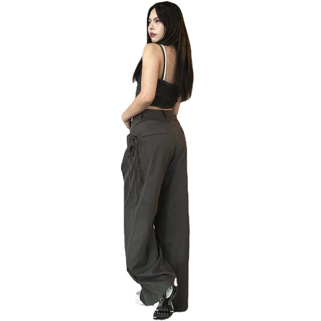 Women's Cargo Pants with Stylish Side Pockets and Adjustable Drawstrings