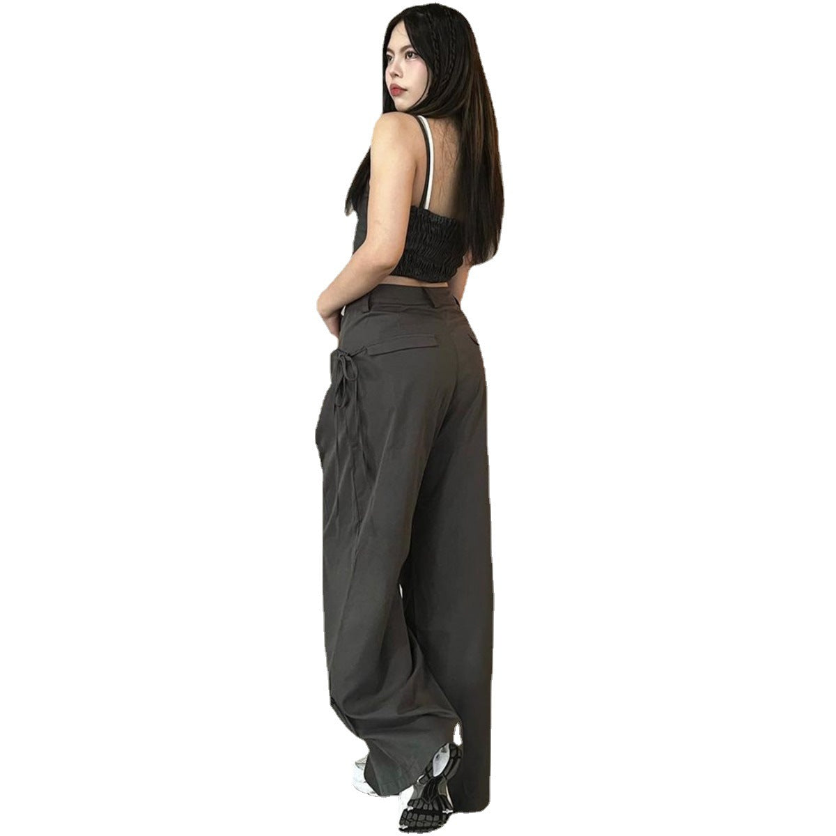 Women's Cargo Pants with Stylish Side Pockets and Adjustable Drawstrings