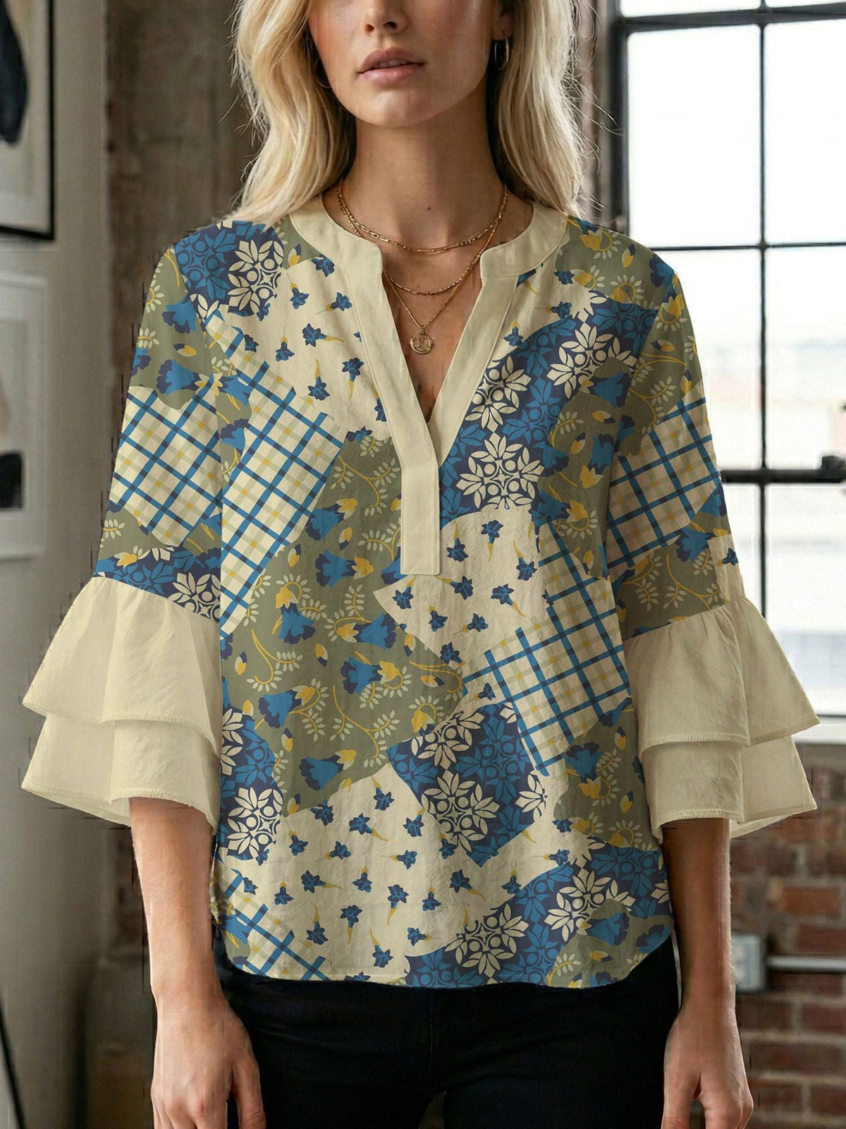 Women's Blouse with Beautiful Floral Design