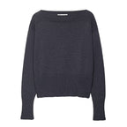 Women's Elegant Oversized Knit Sweater with Wide Round Neck