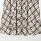 Women's Maxi Skirt with Casual Drawstring and Plaid Pattern