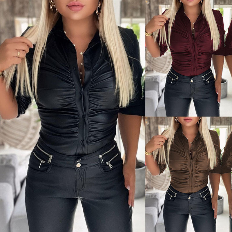 Women's Fitted Shirt with Ruching