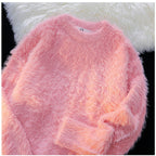 Women's Fluffy Crew Neck Pullover