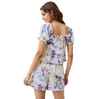 Women's Airy Summer Suit with Playful Lace-Up Detail