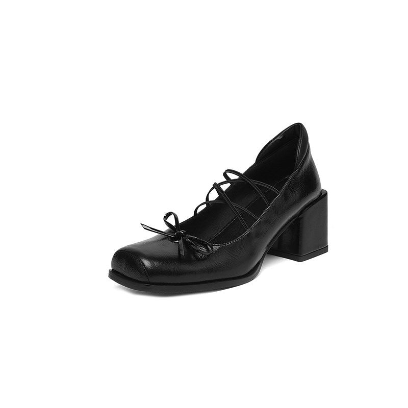 Women's Ballet Flats with Decorative Bows and Metallic Finish