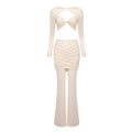 Elegant Crop Top and Wide-Leg Trouser Set