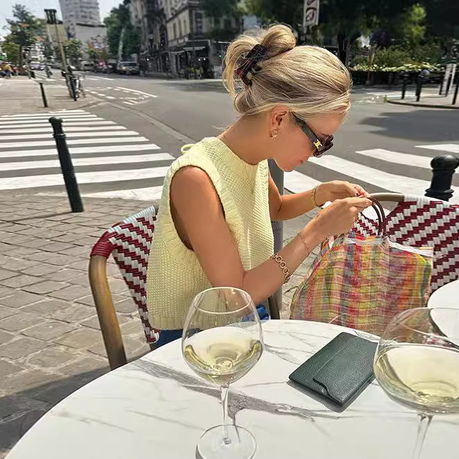 Women's Sleeveless Textured Knit Top