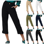 Women's Comfortable Chino Pants with Rolled Hem