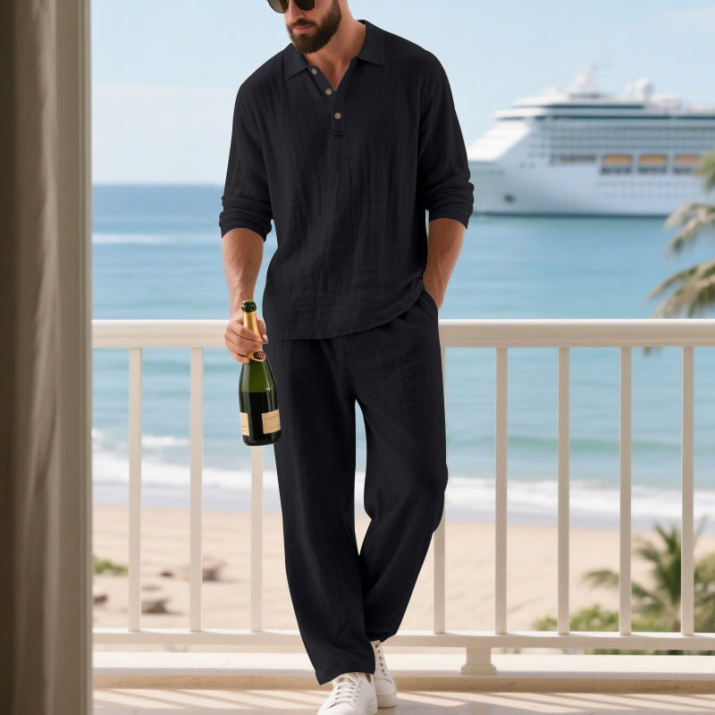 Men's Relaxed Cotton Muslin Resort Set