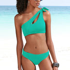 Women's Asymmetrical Bikini with Fashionable Cut-Outs