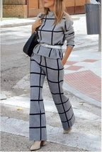 Women's Elegant Knit Loungewear Set with Graphic Pattern