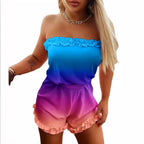 Women's Casual Ruffled Gradient Jumpsuit