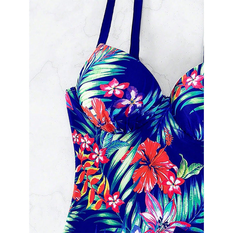 Women's Swimsuit Set with Floral Top