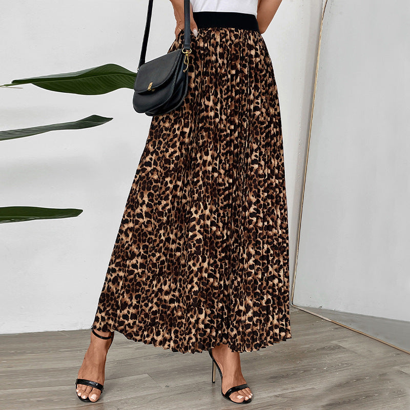 Women's Leopard Print Maxi Skirt