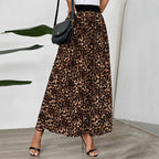 Women's Leopard Print Maxi Skirt