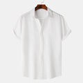 Women's Short-Sleeve Shirt with Textured Fabric and Loose Fit