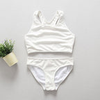 Women's Ruffled Swimsuit with Ribbed Texture