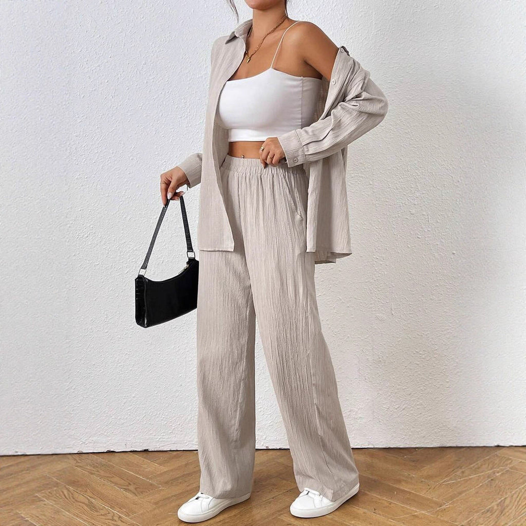 Women's Airy Summer Suit Set with Fine Pleats