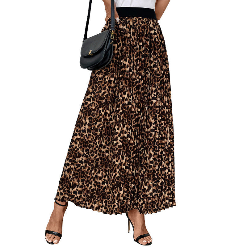 Women's Leopard Print Maxi Skirt