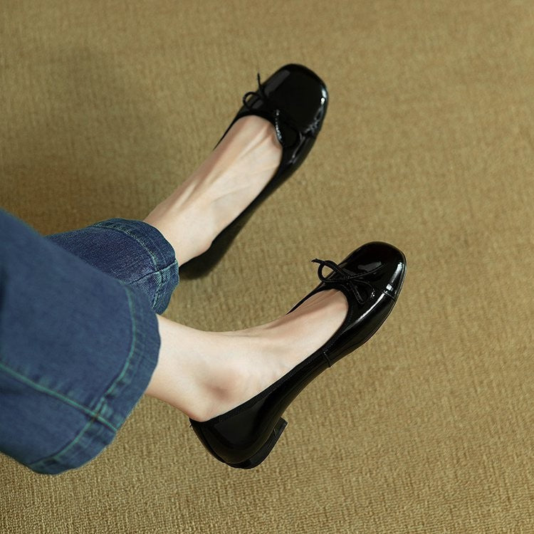 Women's Bow Detail Ballet Flats with Durable Sole
