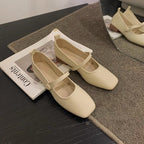Women's Ballet Flats with Elegant Strap and Textured Finish