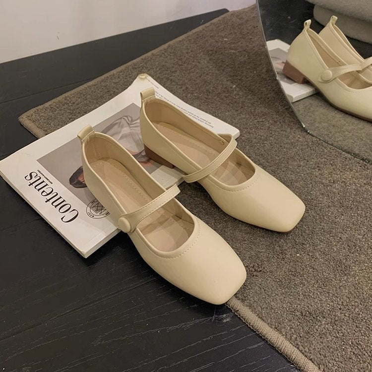 Women's Ballet Flats with Elegant Strap and Textured Finish