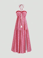 Women's Boho Maxi Dress with Straps
