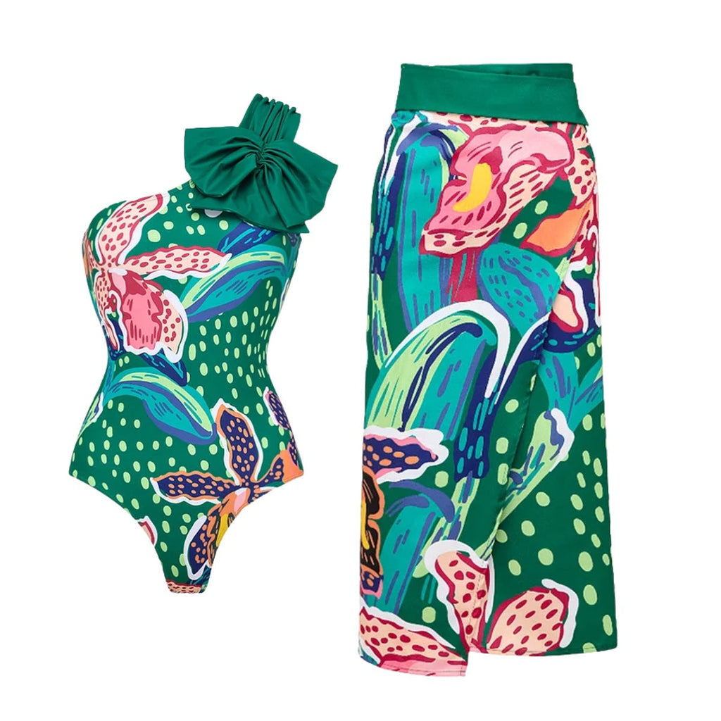 Women's Swimsuit Set with Colorful Pattern