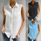 Sleeveless Shirt Blouse