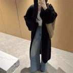 Long Women's Knit Jumpsuit with Dropped Shoulders