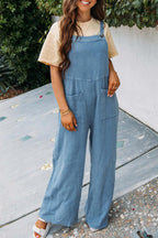 Women's Casual Overall with Pockets and Wide Leg