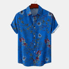 Women's Short Sleeve Shirt with Floral Accents and Modern Cut