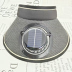 Adjustable Sunshade with Removable Solar Fan and Breathable Straw Effect