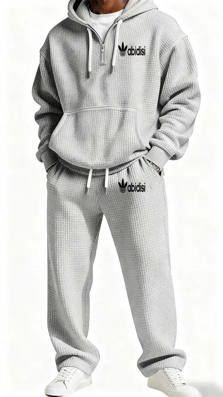 Men's Trendy Hoodie with Practical Zipper and Comfortable Jogging Pants