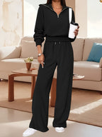 Women's Casual Zipper Wide-Leg Jumpsuit