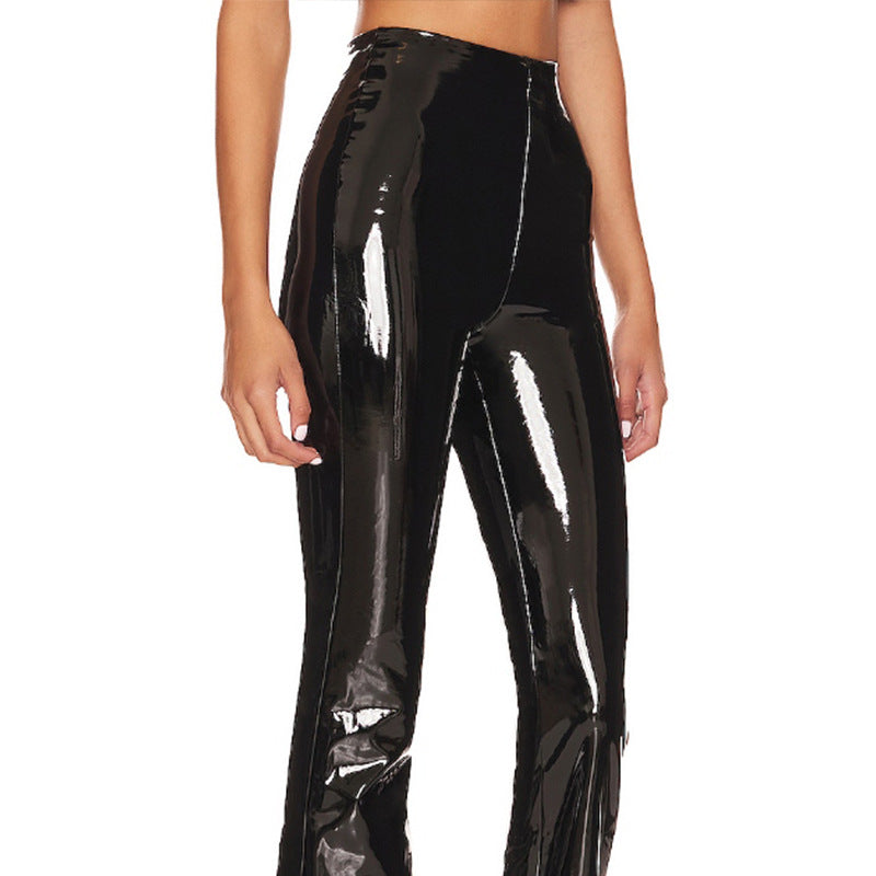 Women's High-Gloss Flared Leggings