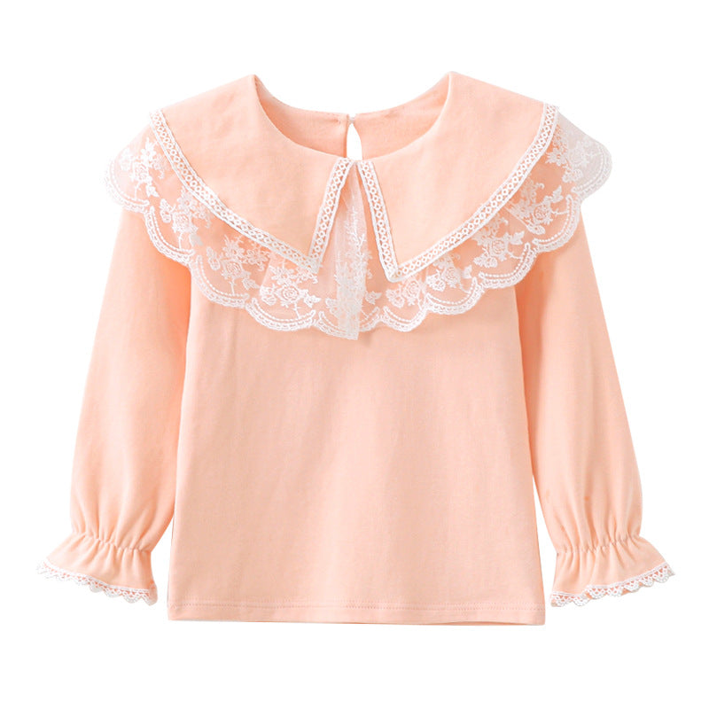 Women's Blouse with Elegant Lace Collar