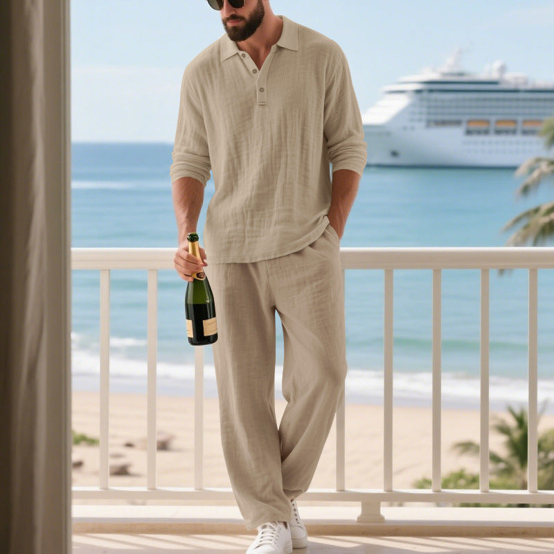 Men's Relaxed Cotton Muslin Resort Set