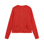 Women's Comfortable Cardigan with Button Details and Patch Pockets