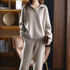 Women's Elegant Collared Cardigan with Wide Cut